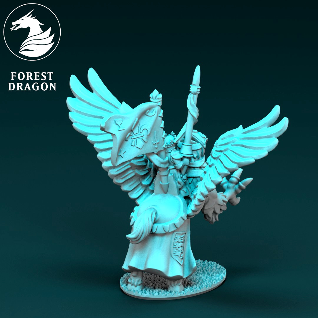 Chavalric King on Hippogriff- Empire - 10mm - Forest Dragon