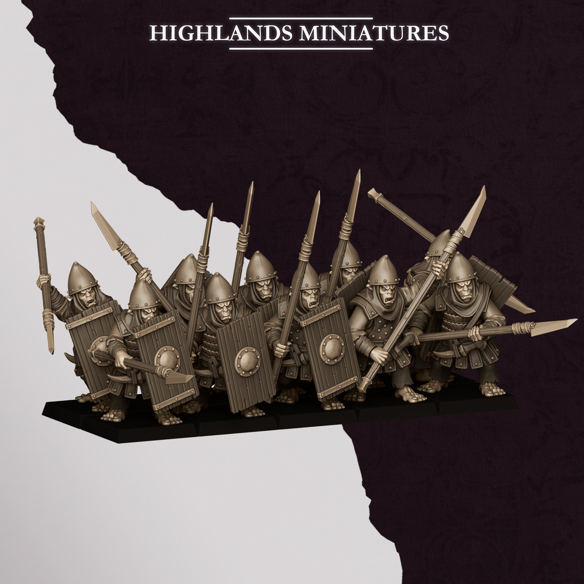 Hobgoblin Warriors Spearmen Unit - 25mm to 32mm - Hobgoblins