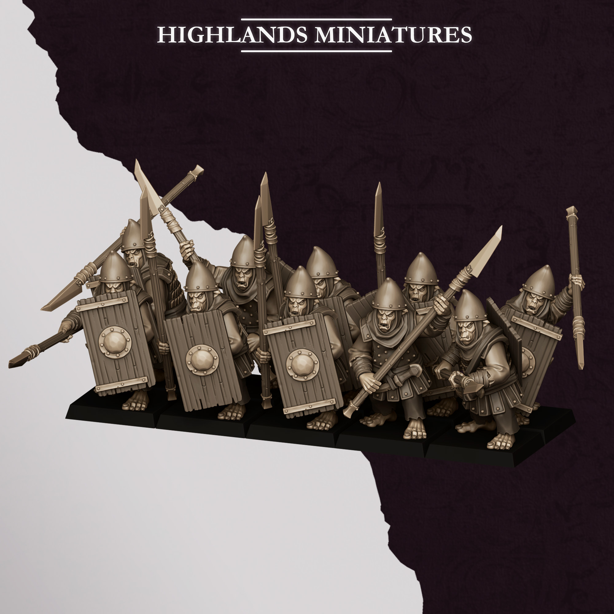 Hobgoblin Warriors Spearmen Unit - 25mm to 32mm - Hobgoblins