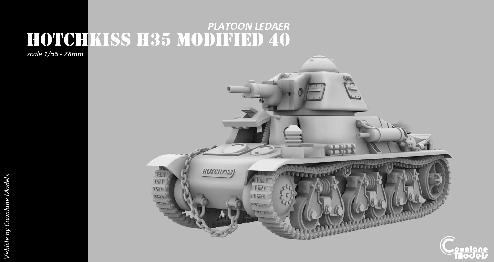 Hotchkiss H35 mod 1940, Platoon Leader- French - WWII - Counlane Models