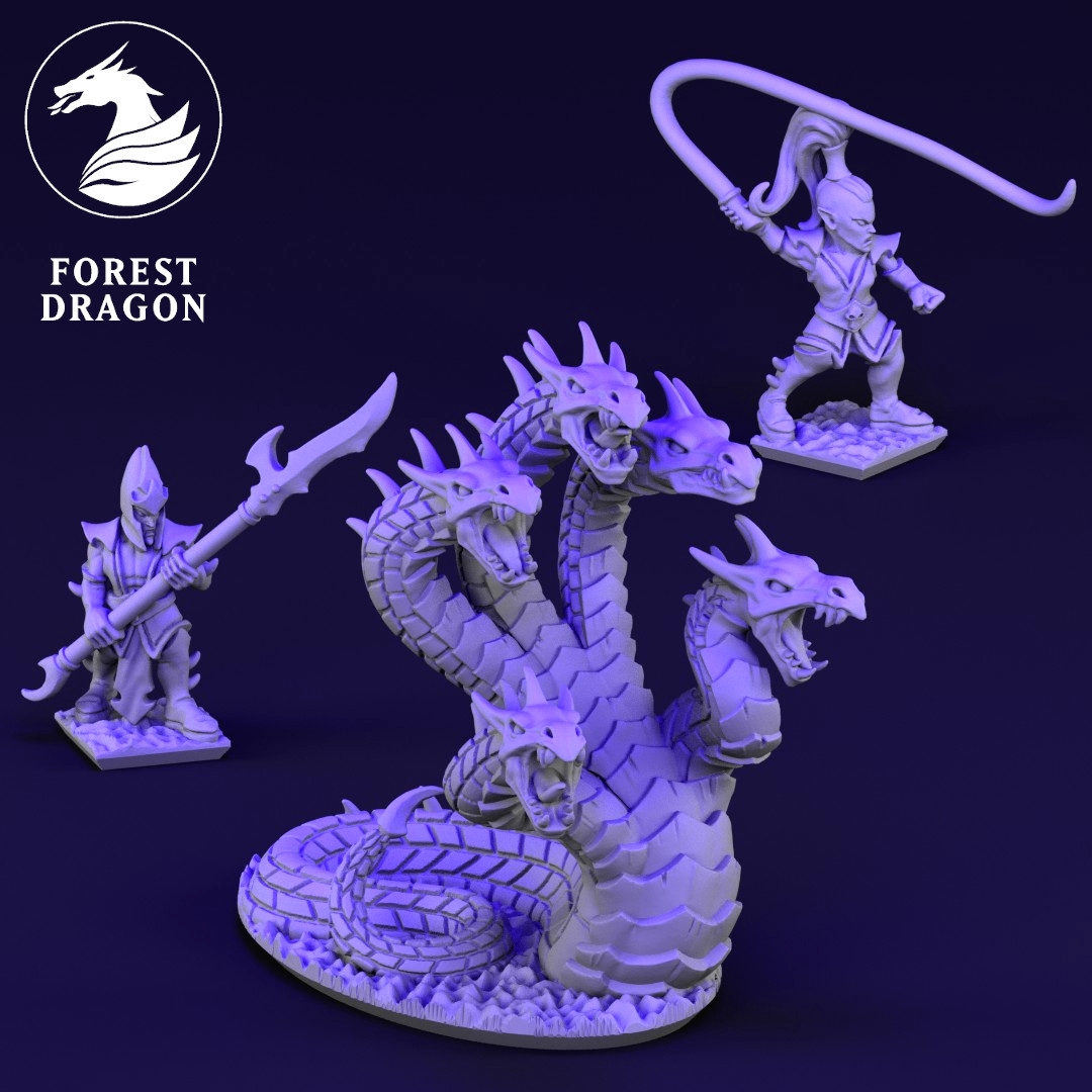 Hydra Unit - Dire Elves - 10mm - Forest Dragon