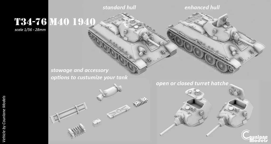 T34-76 M40 1940 - Russia - Counlane Models - WWII