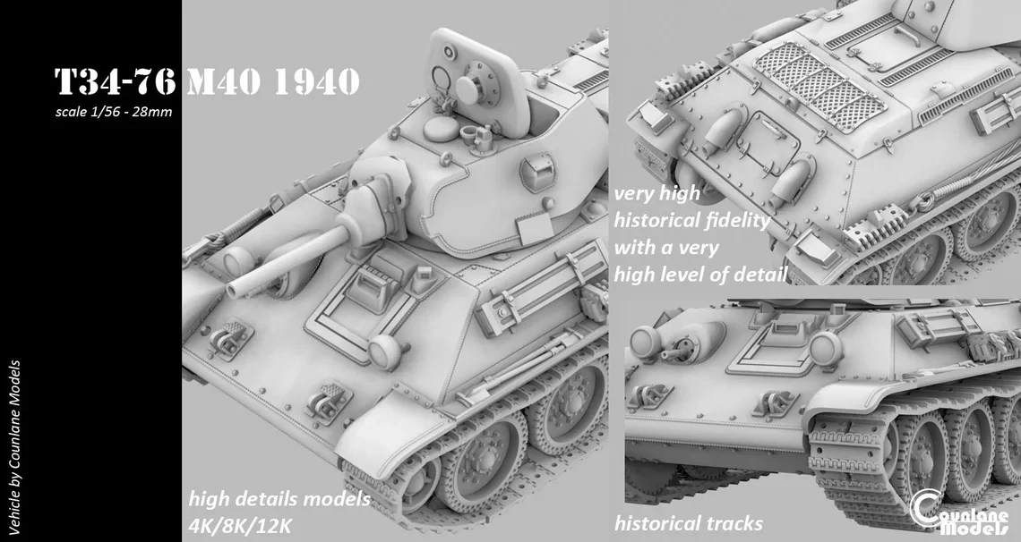 T34-76 M40 1940 - Russia - Counlane Models - WWII