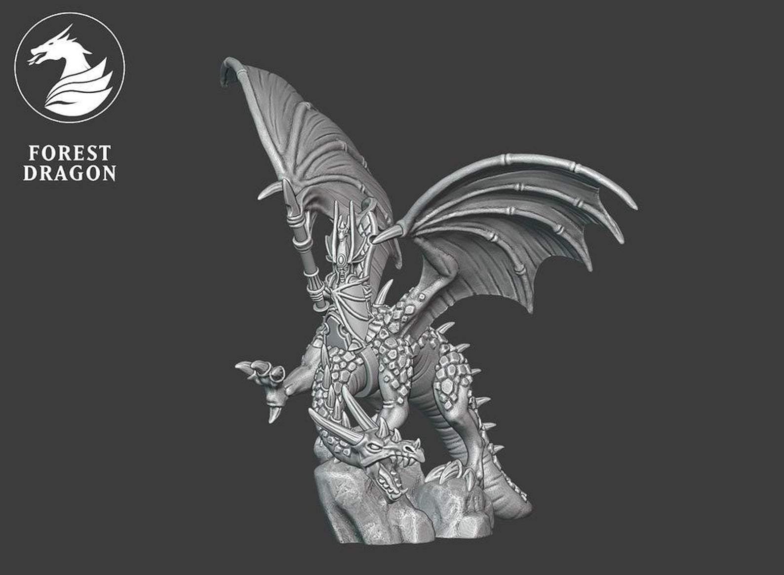 Dragon Riders - Noble Elfs - 10mm - Forest Dragon