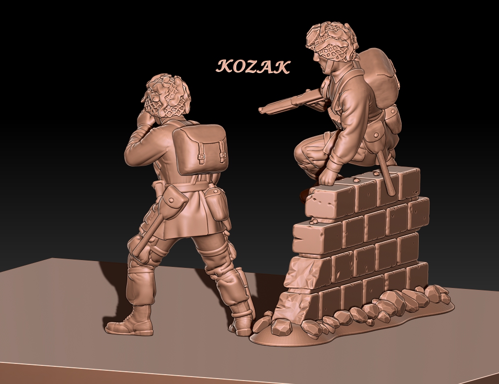 ww2 us paratroopers advance scene - 1/72 Scale (20mm)