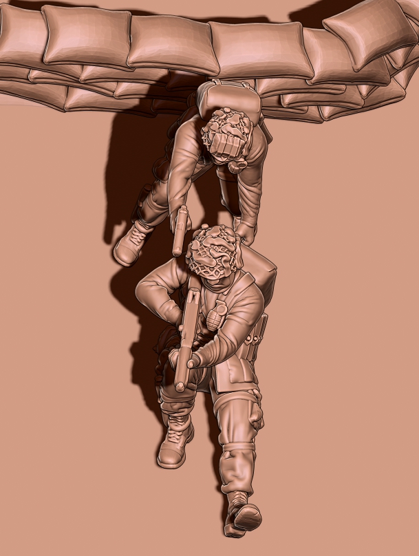 ww2 us paratroopers rescue scene - 1/72 Scale (20mm)