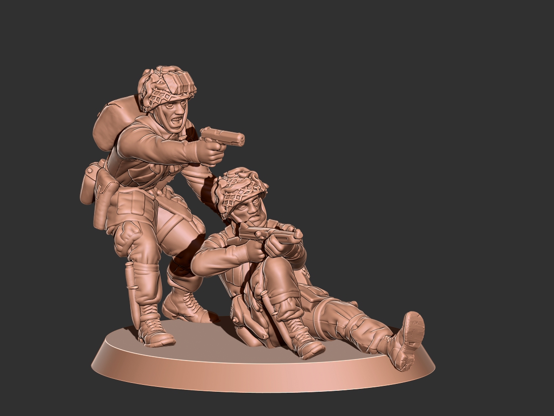 ww2 us paratroopers rescue scene - 1/72 Scale (20mm)