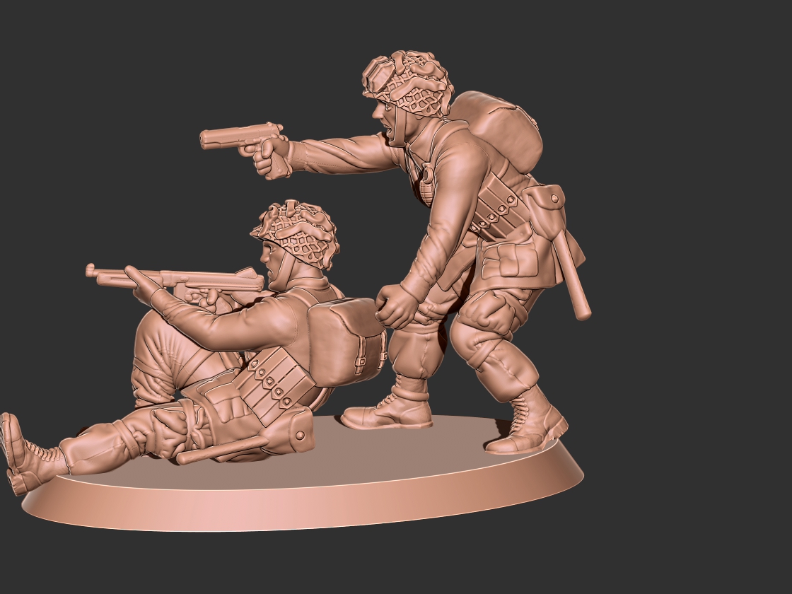 ww2 us paratroopers rescue scene - 1/72 Scale (20mm)