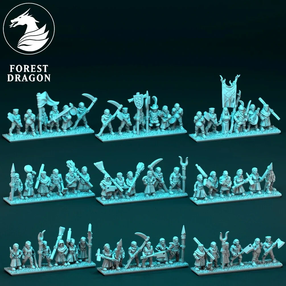 Peasants Unit - Bretonnians - 10mm - Forest Dragon