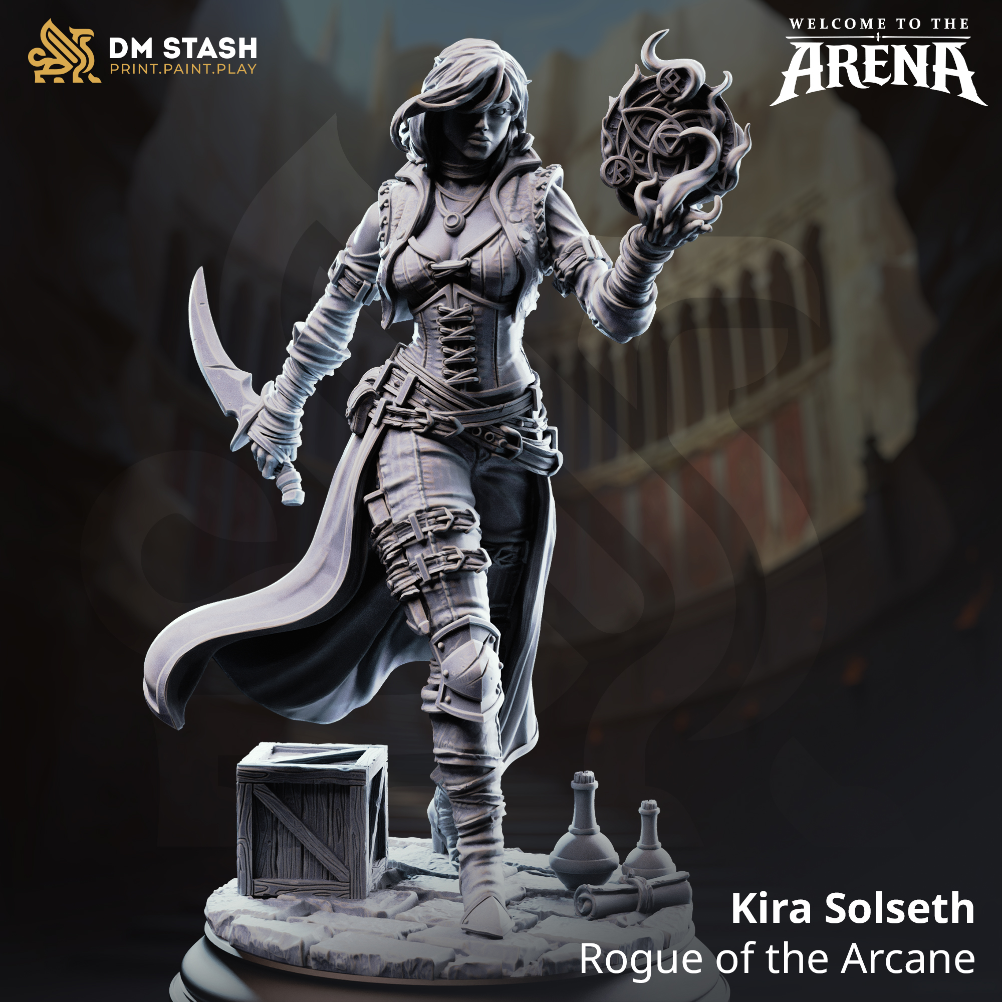 Kira Solseth - Rogue of the Arcane - 32mm or 75mm RPG Model