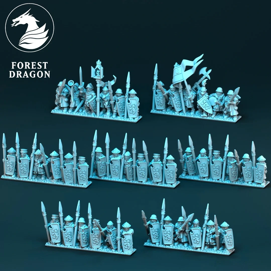 Chivalric Knight Retainers - Bretonnians - 10mm - Forest Dragon