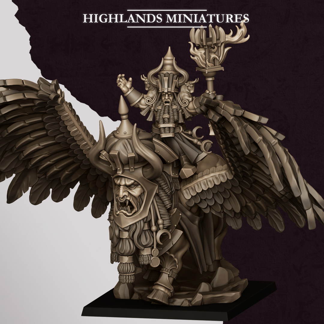 Great Sorcerer of Marduk on Lamassu- 25mm - 32mm - Hobgoblins