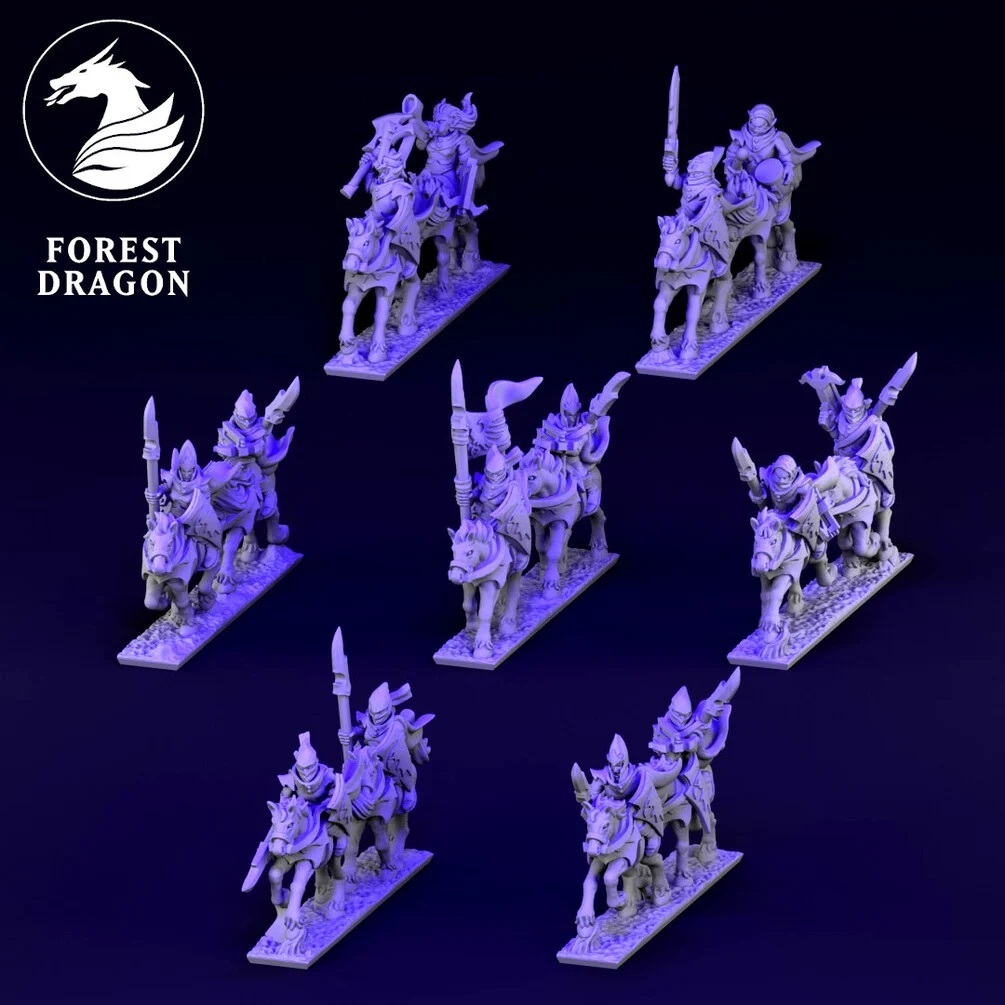 Light Cavalry Unit - Dire Elves - 10mm - Forest Dragon