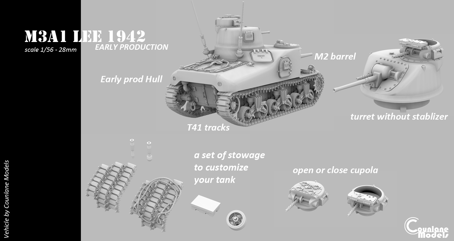 M3A1 Lee Early Production - USA - Counlane Models - WWII