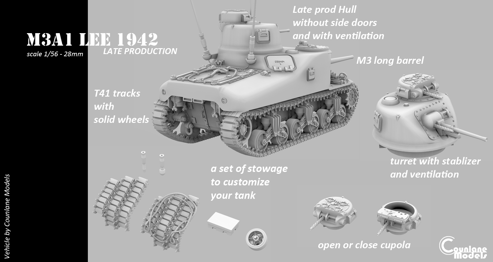 M3A1 Lee Late Production - USA - Counlane Models - WWII