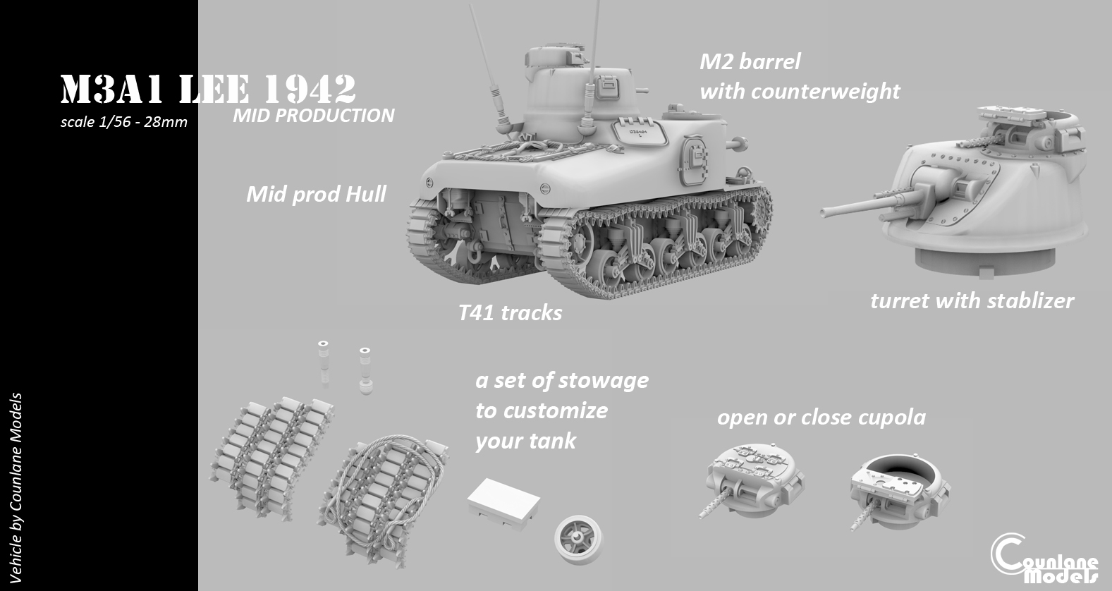 M3A1 Lee Mid Production - USA - Counlane Models - WWII