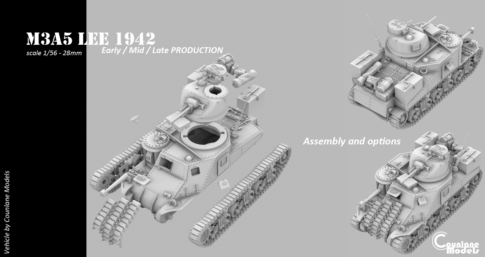 M3A5 Lee early, mid, late prod- USA - Counlane Models - WWII