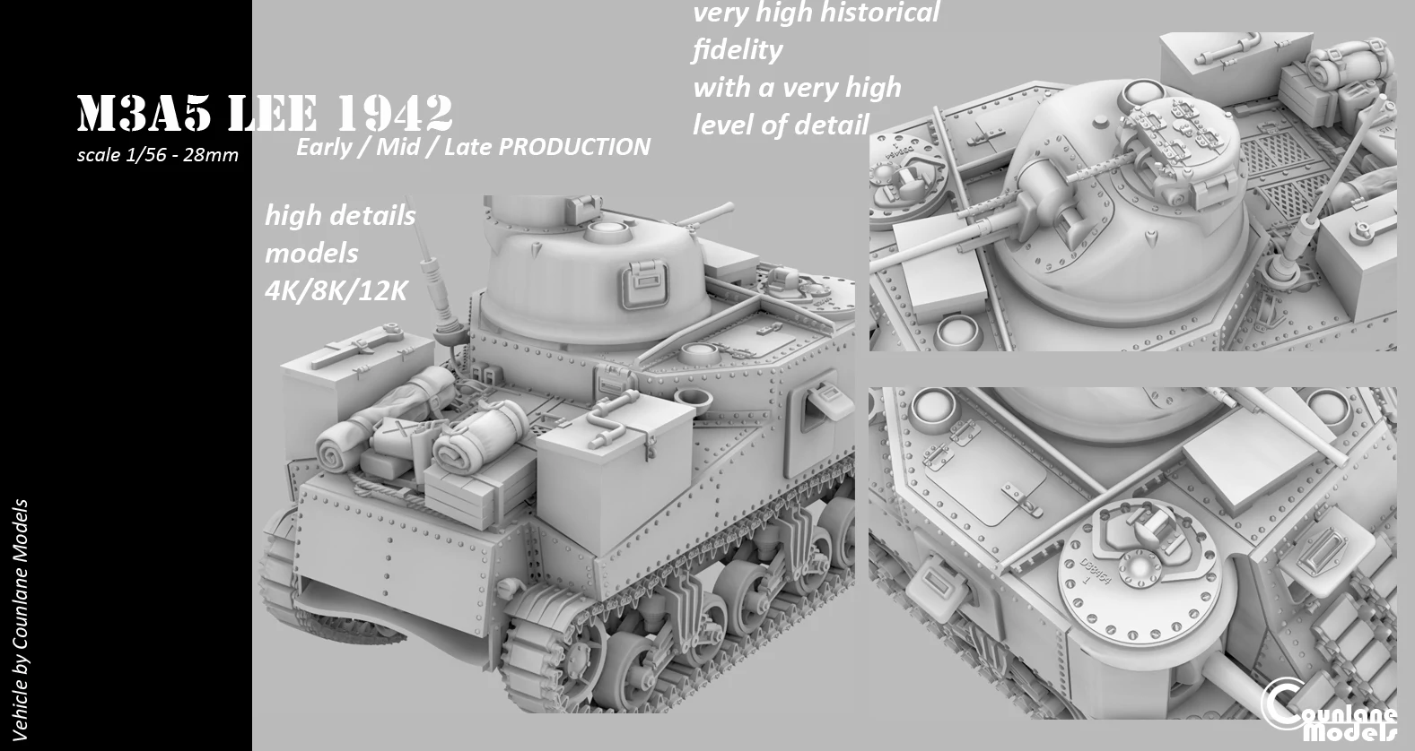 M3A5 Lee early, mid, late prod- USA - Counlane Models - WWII