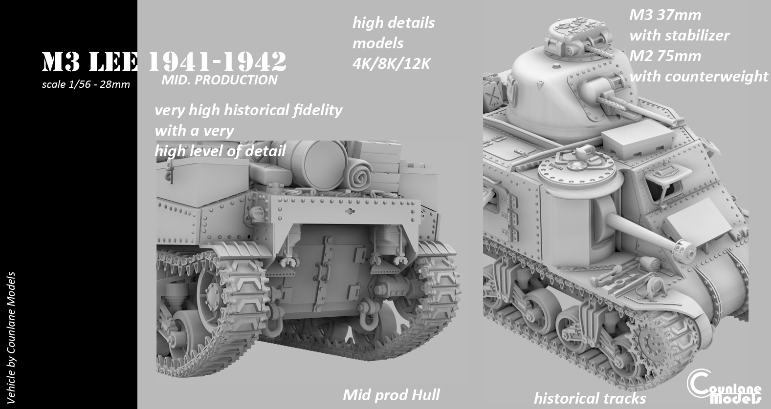 M3 Lee Mid prod (july 1941) - USA - Counlane Models - WWII