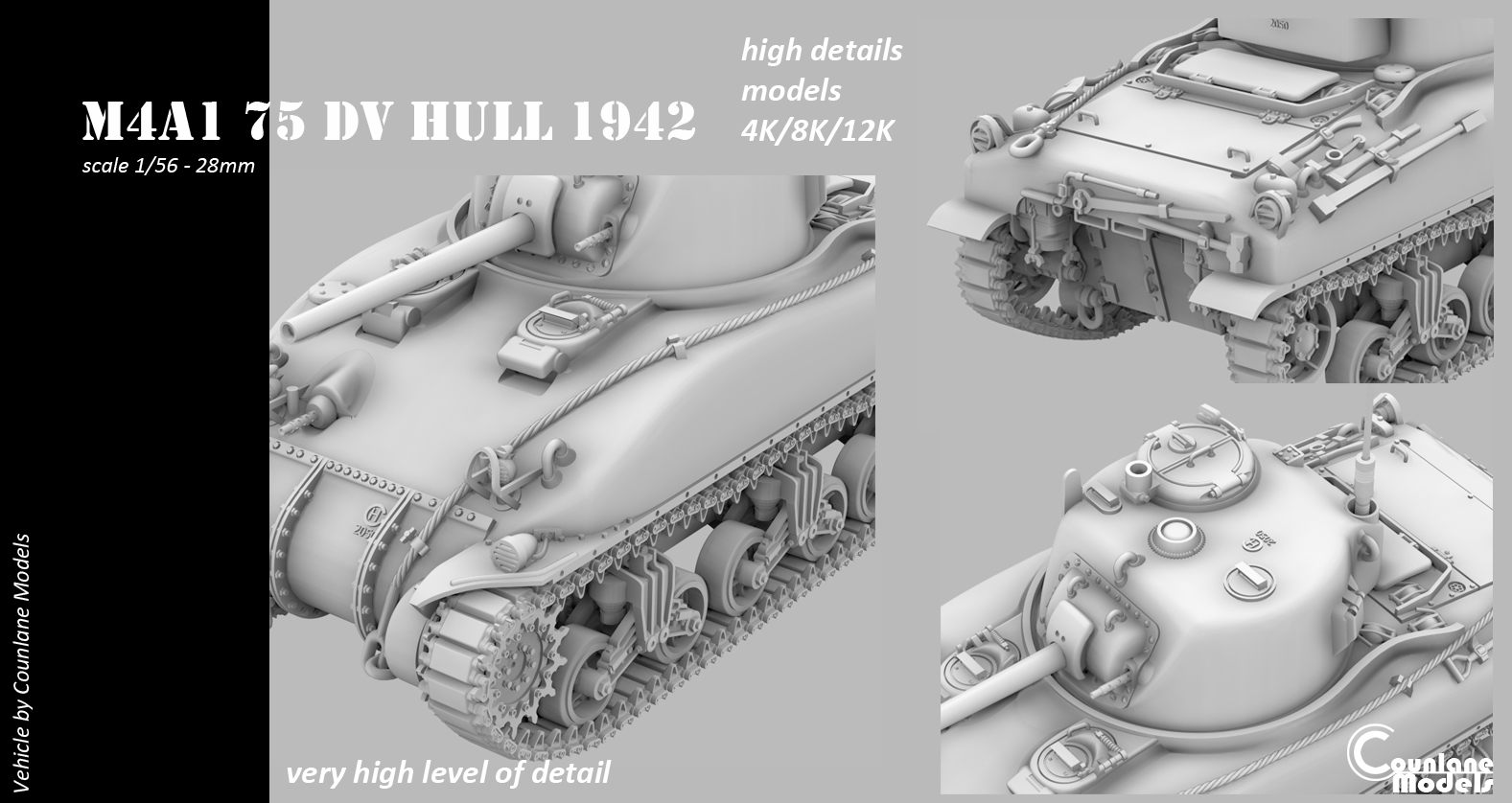 Sherman M4A1 75 DV Hull 1942 - Great Britain - WWII