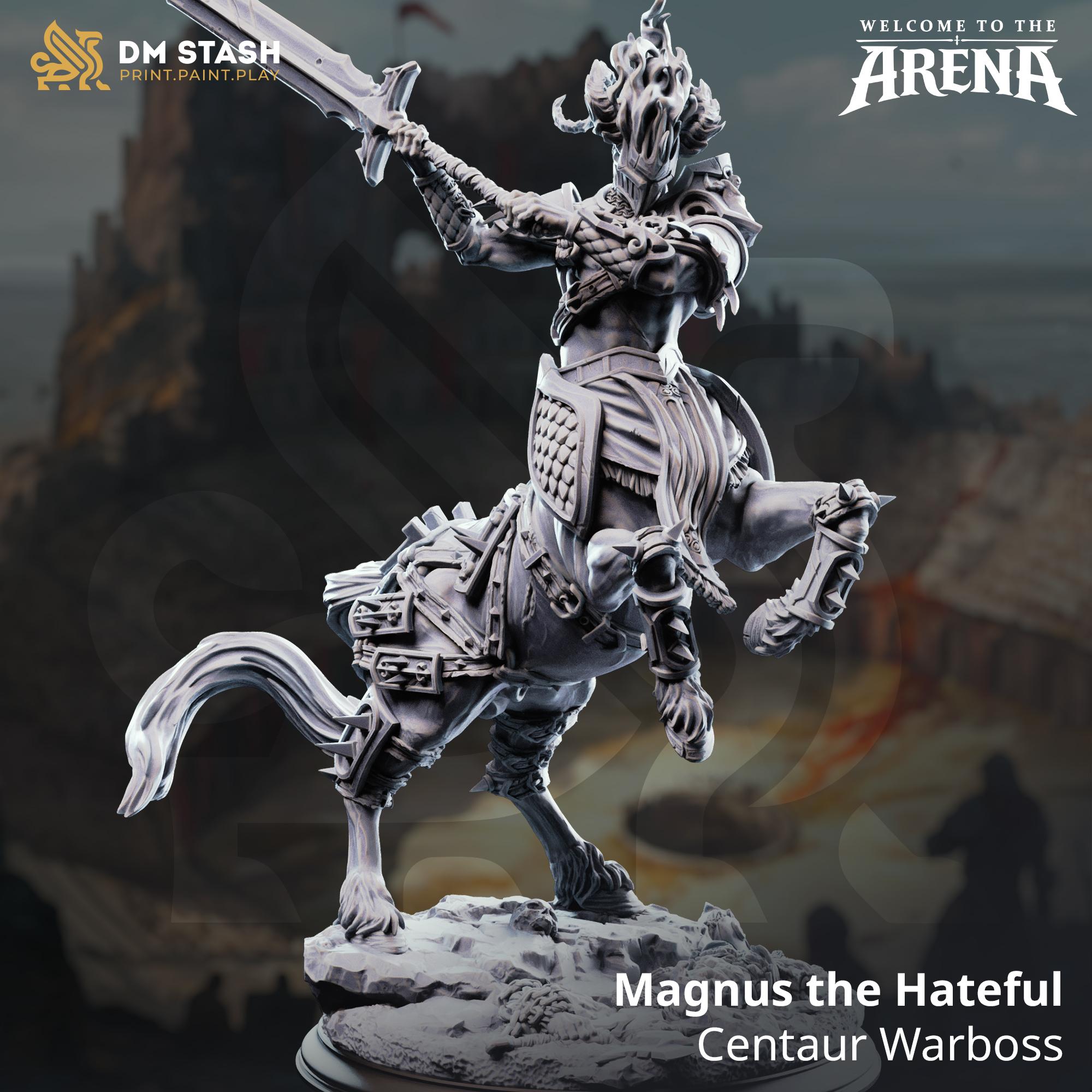 Magnus the Hateful - Centaur Warboss - 32mm RPG Model