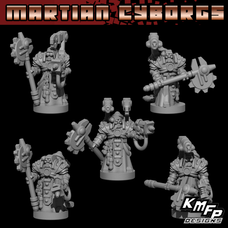 Techno Priests Set - 8mm - Martian Cyborgs