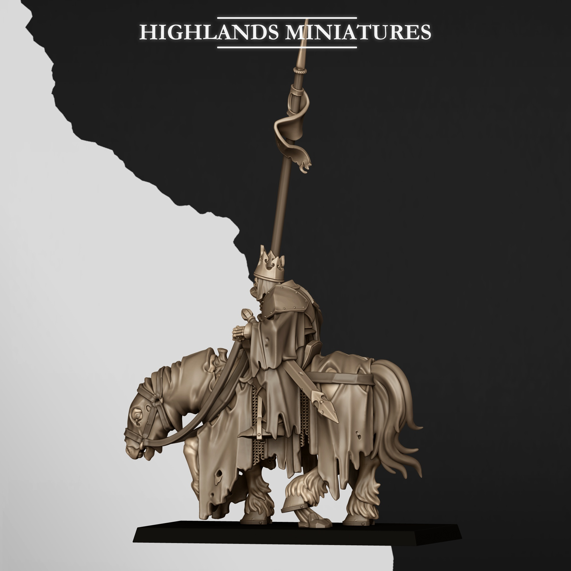 Skeleton Lord on Horse 2 - 25mm to 32mm - Transylvania