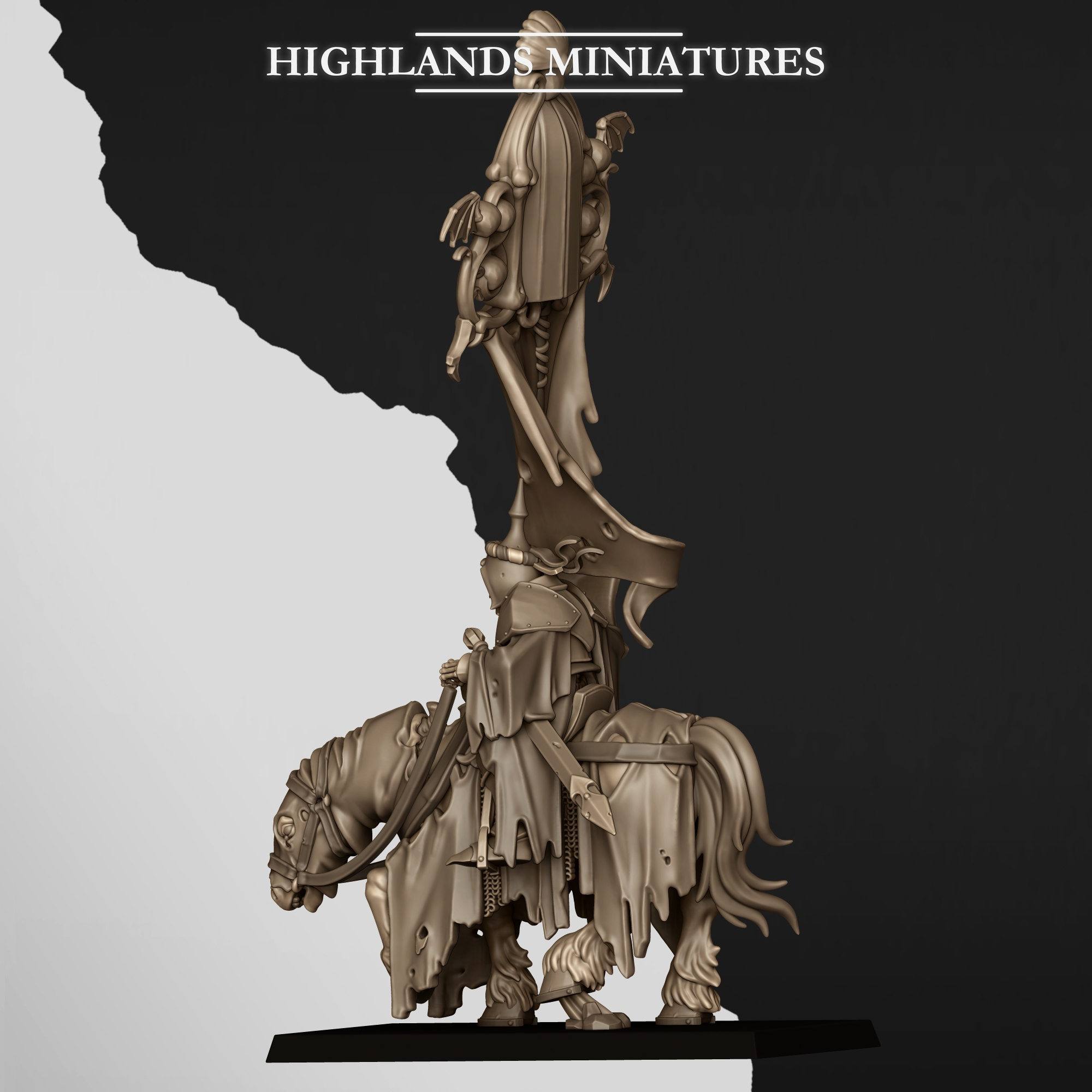 Skeleton Lord on Horse 1 - 25mm to 32mm - Transylvania