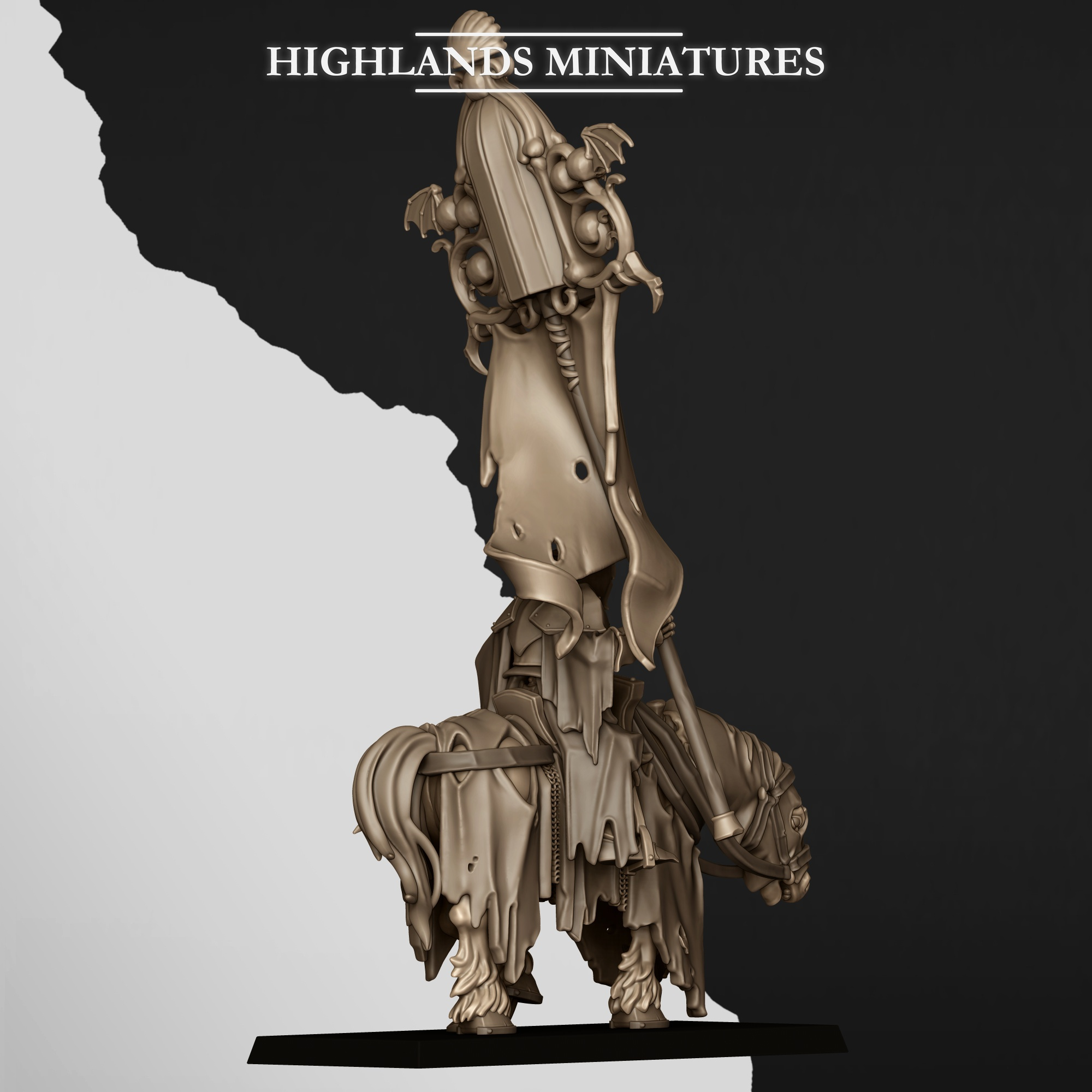 Skeleton Lord on Horse 1 - 25mm to 32mm - Transylvania