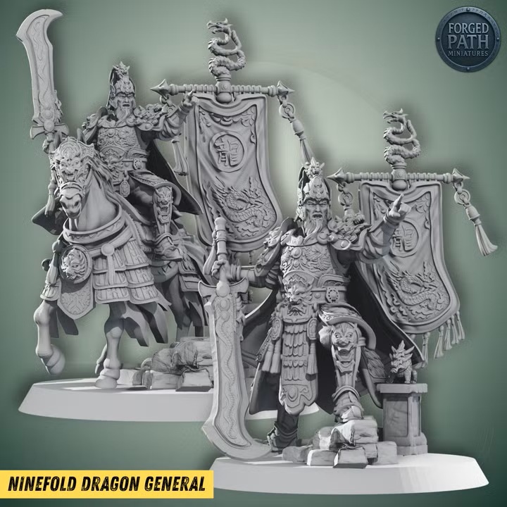 Ninefold Dragon General - Foot/Mounted 25mm to 32mm