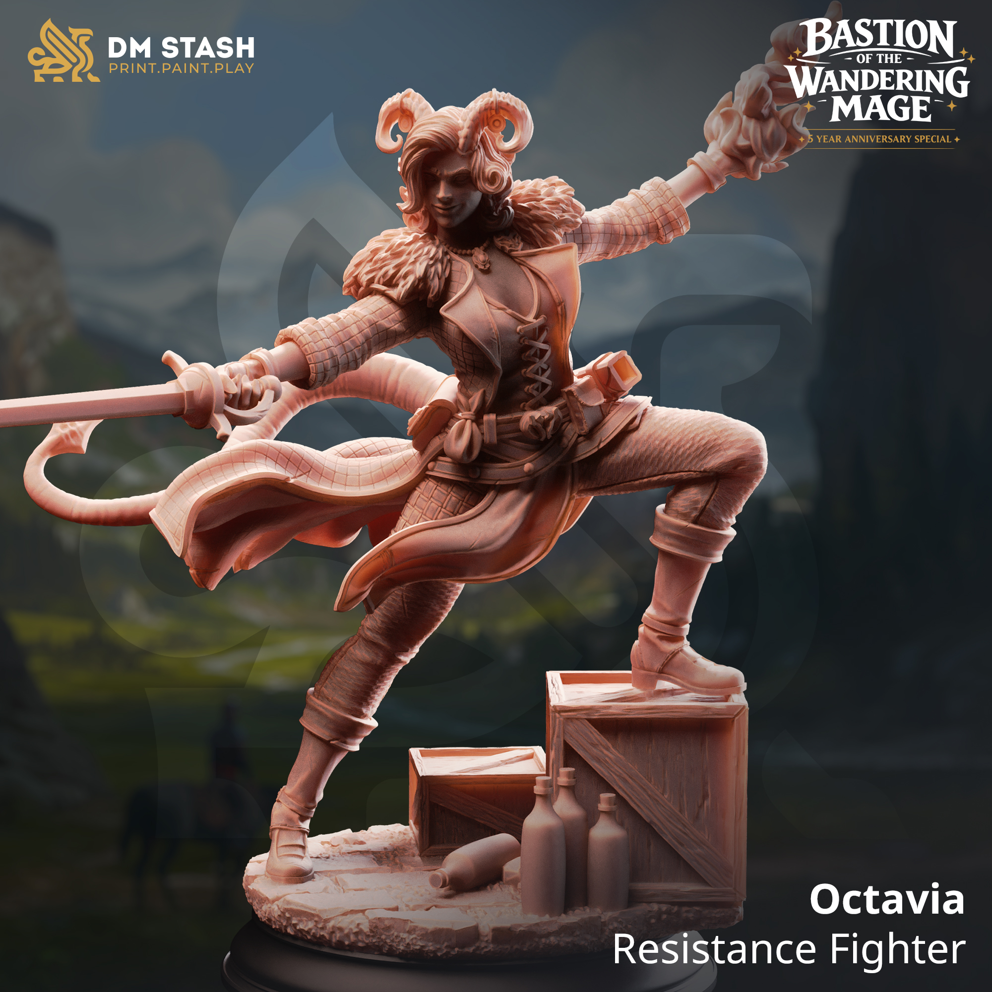 Octavia - Resistance Fighter - 32mm or 75mm RPG Model