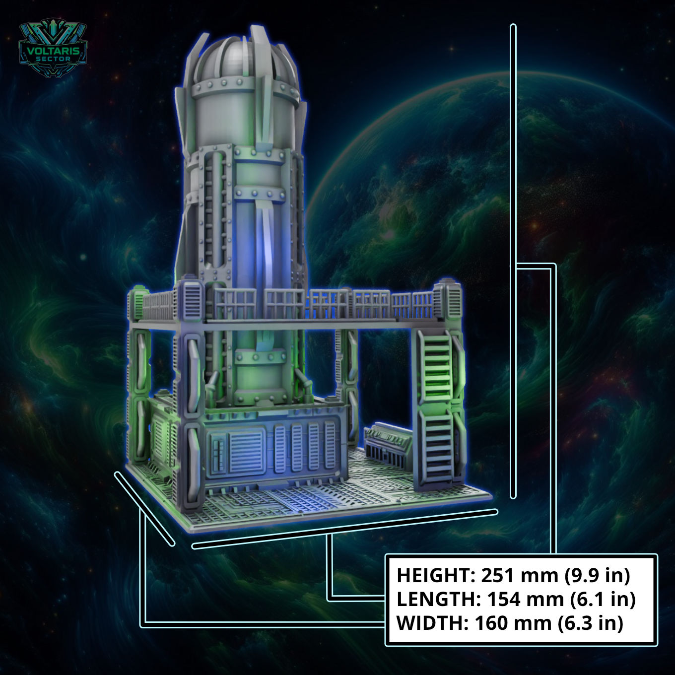 Voltaris Sector Power Core - 28mm to 32mm - Elderforge Games