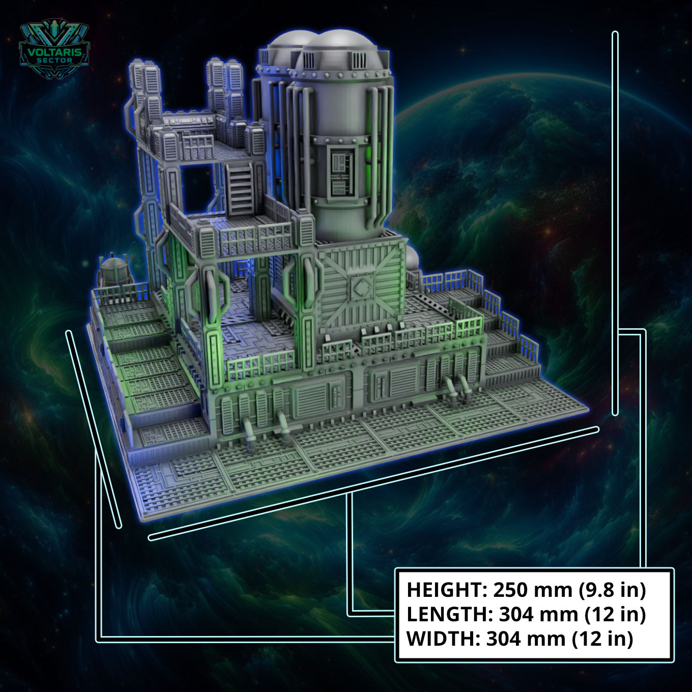 Voltaris Sector Power Plant - 28mm to 32mm - Elderforge Games