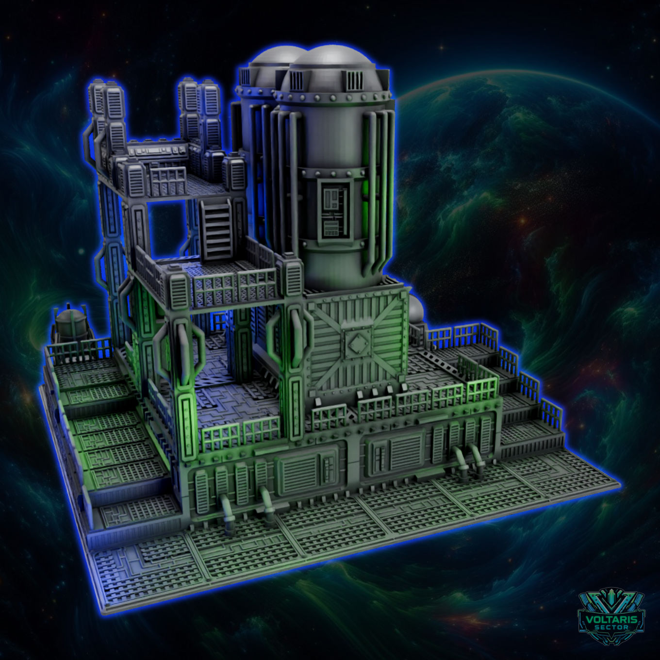 Voltaris Sector Power Plant - 28mm to 32mm - Elderforge Games
