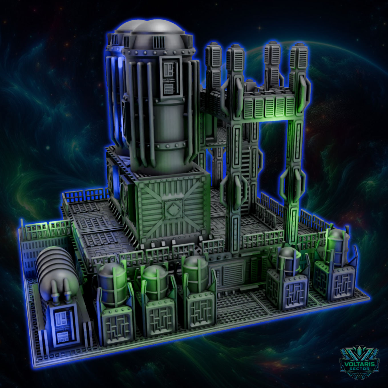 Voltaris Sector Power Plant - 28mm to 32mm - Elderforge Games