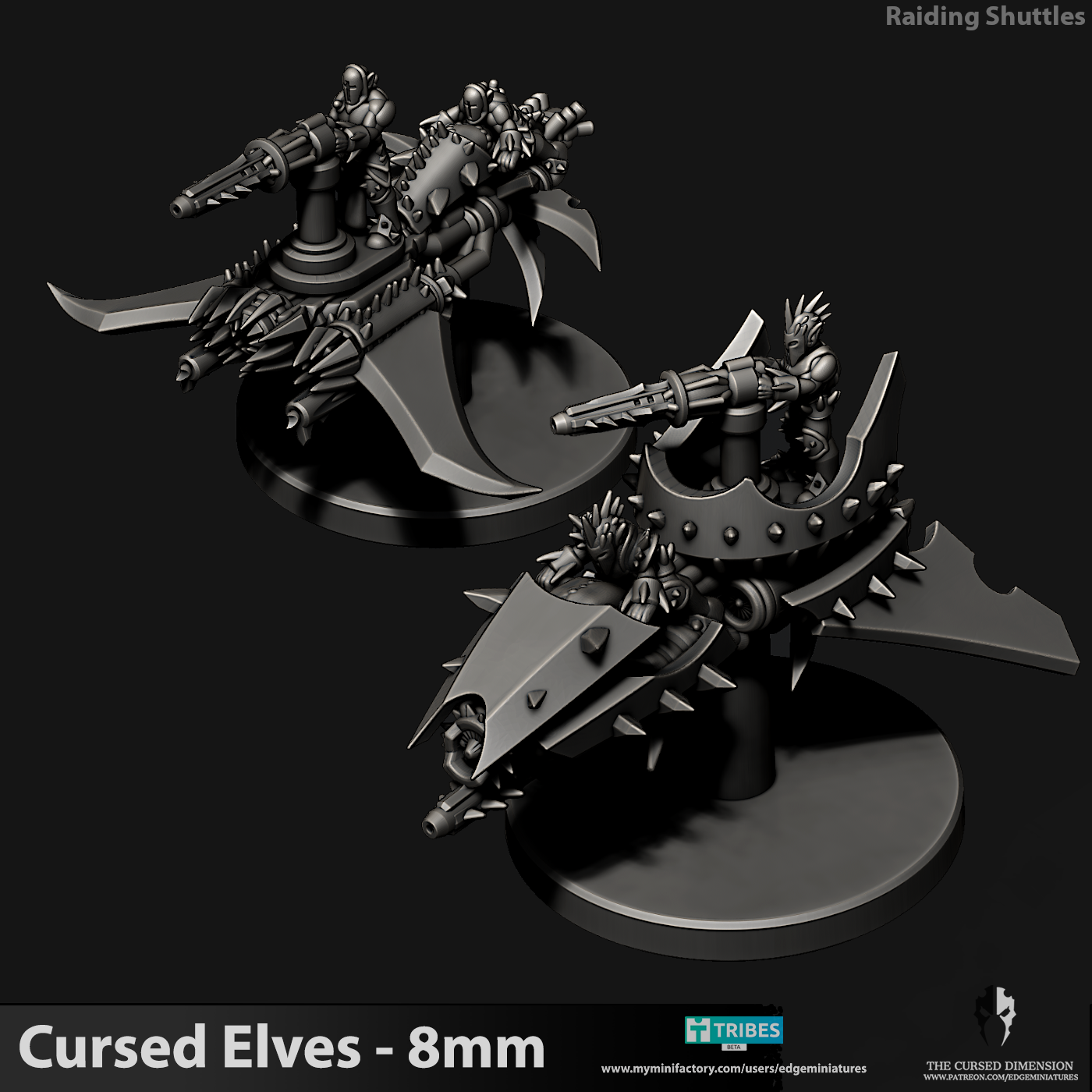 Raided Shuttles Cursed Elves - 8mm to 10mm