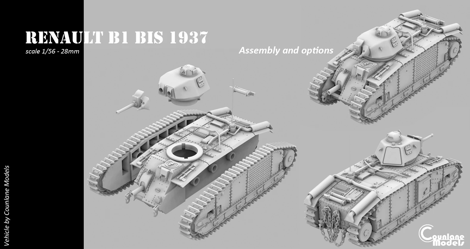Renault B1 bis 1937- French - WWII - Counlane Models