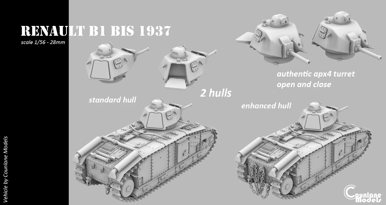 Renault B1 bis 1937- French - WWII - Counlane Models