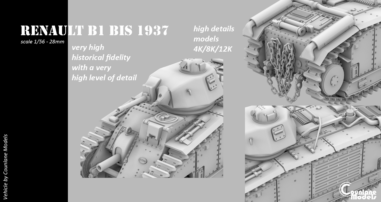 Renault B1 bis 1937- French - WWII - Counlane Models