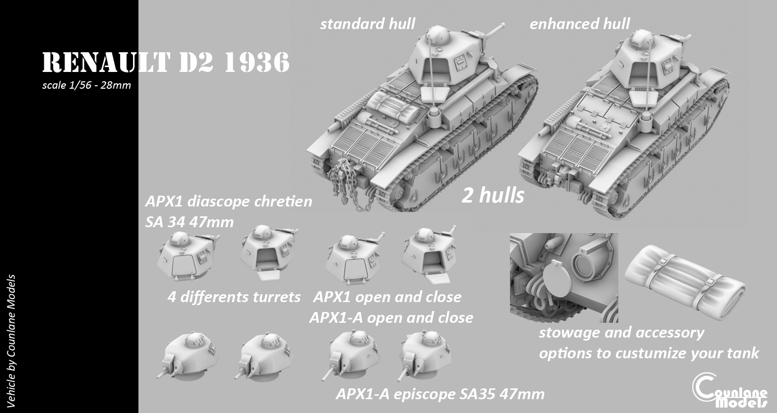 Renault D2 1936- French - WWII - Counlane Models