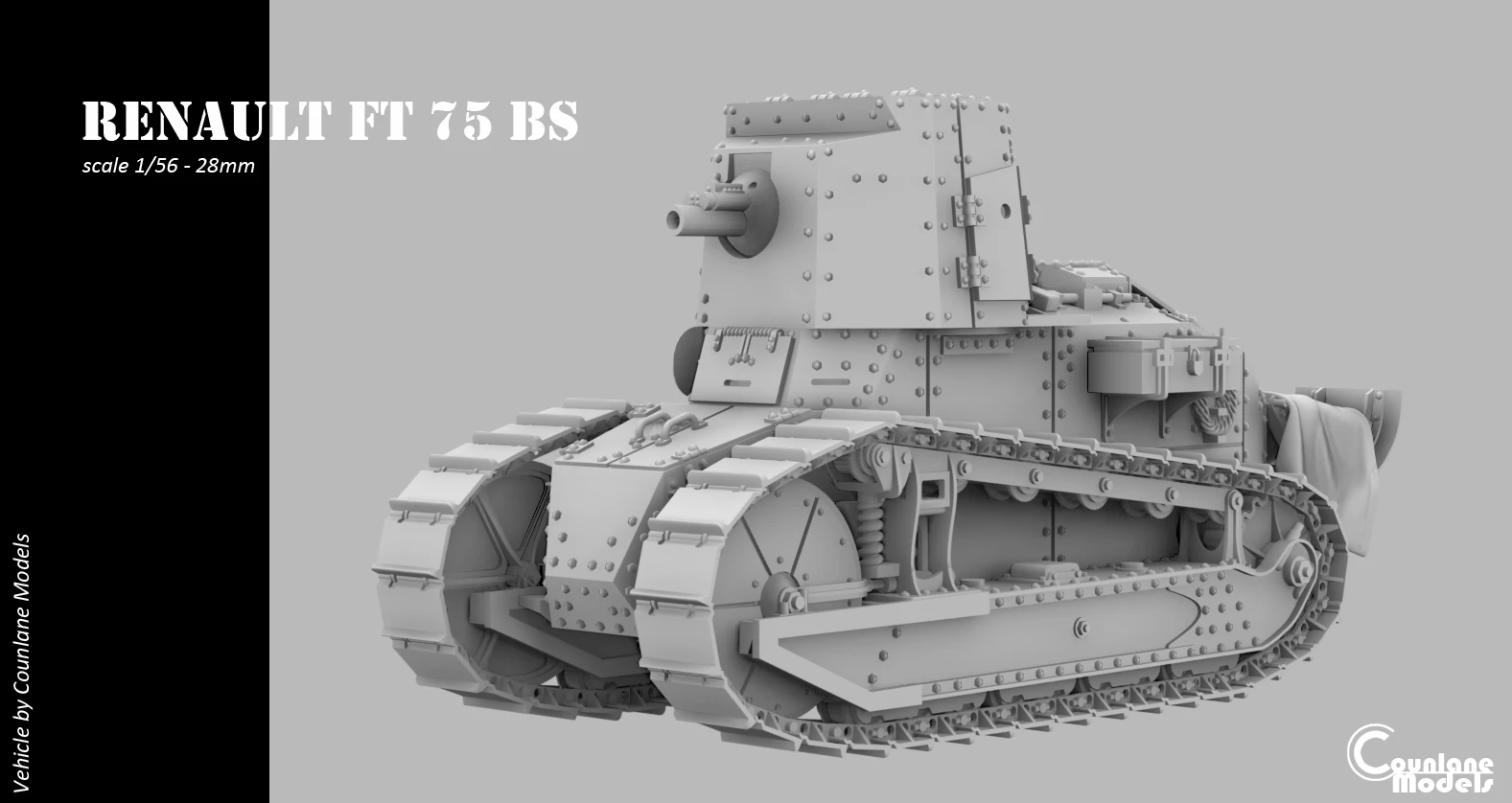 Renault FT 75 BS- French - WWII - Counlane Models