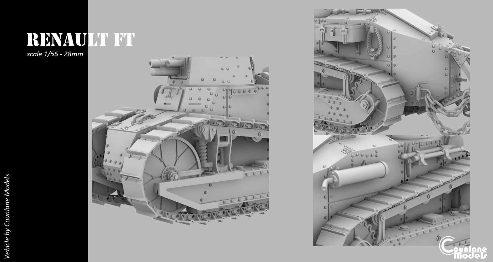 Renault FT 75 BS- French - WWII - Counlane Models