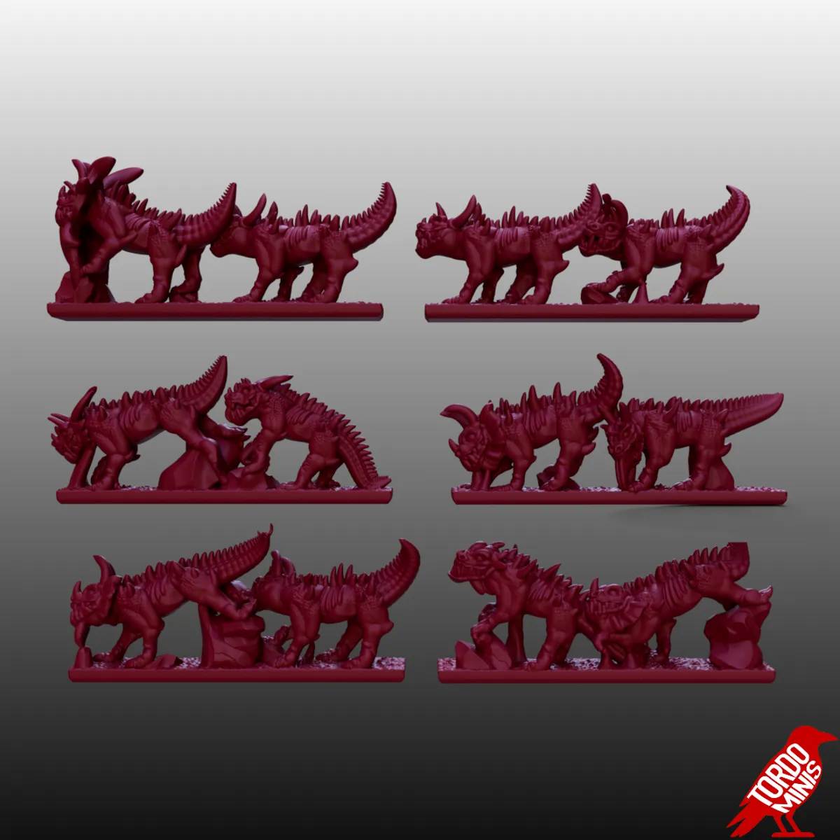 Demonic Big Hound Beasts - Renegade Barbarians - 10mm
