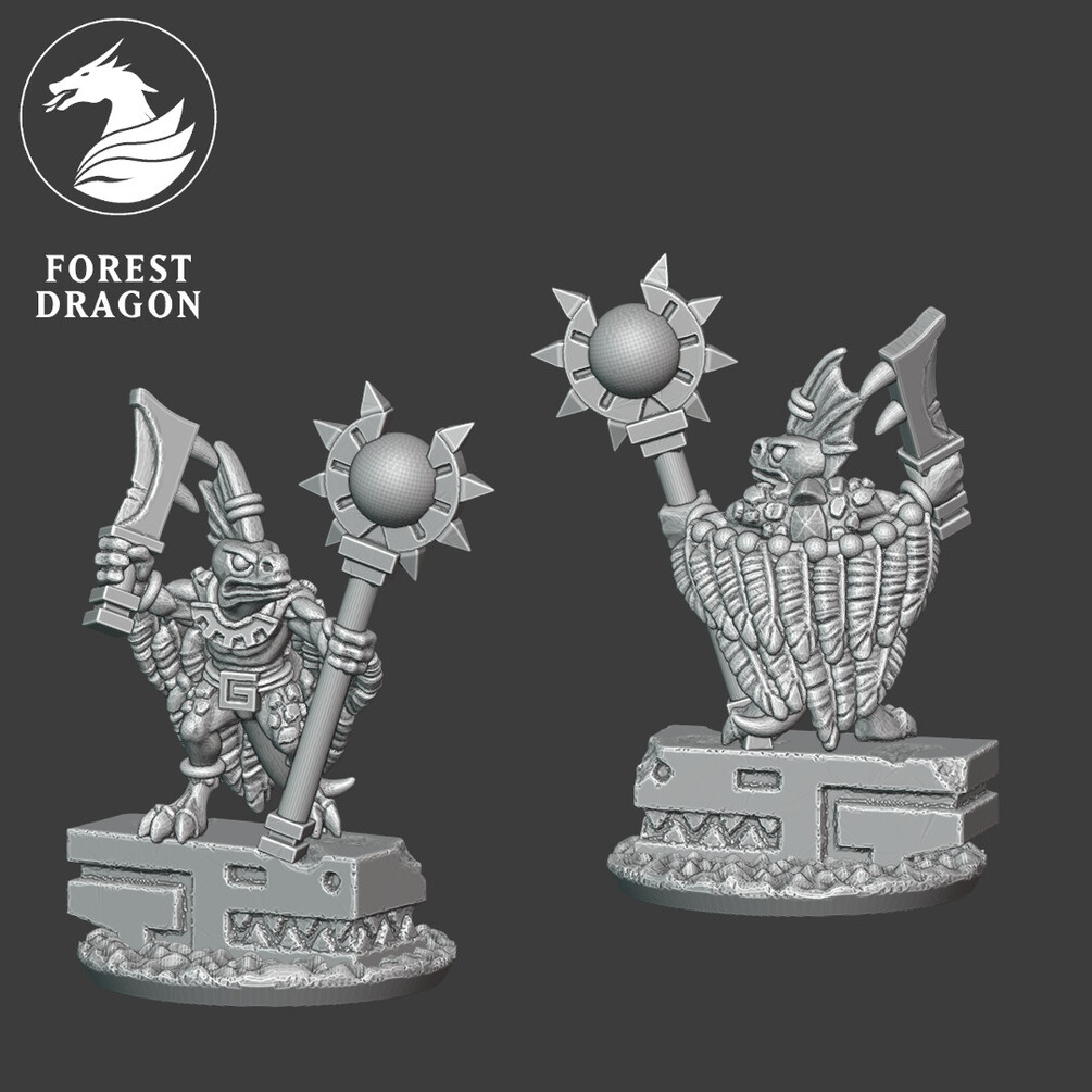 Character Pack - Lizards - 10mm - Forest Dragon