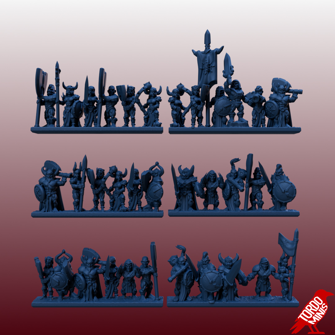 Light Infantry - Renegade Barbarians - 10mm to 115mm