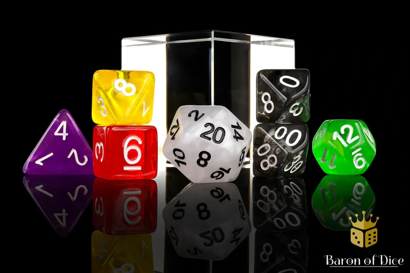 Cyber Combat RPG Dice Set - 7 Pieces - Baron of Dice