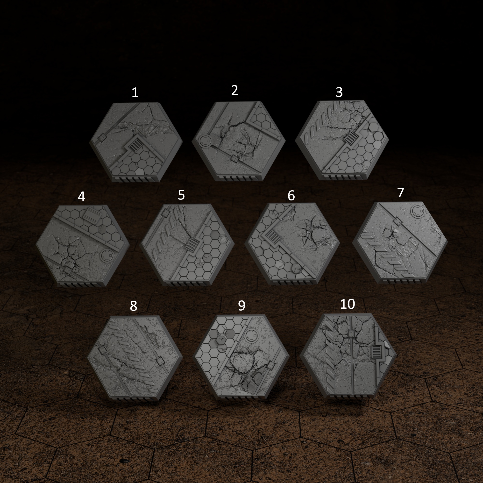 Scenic Hex Bases - Battletech 1/265th