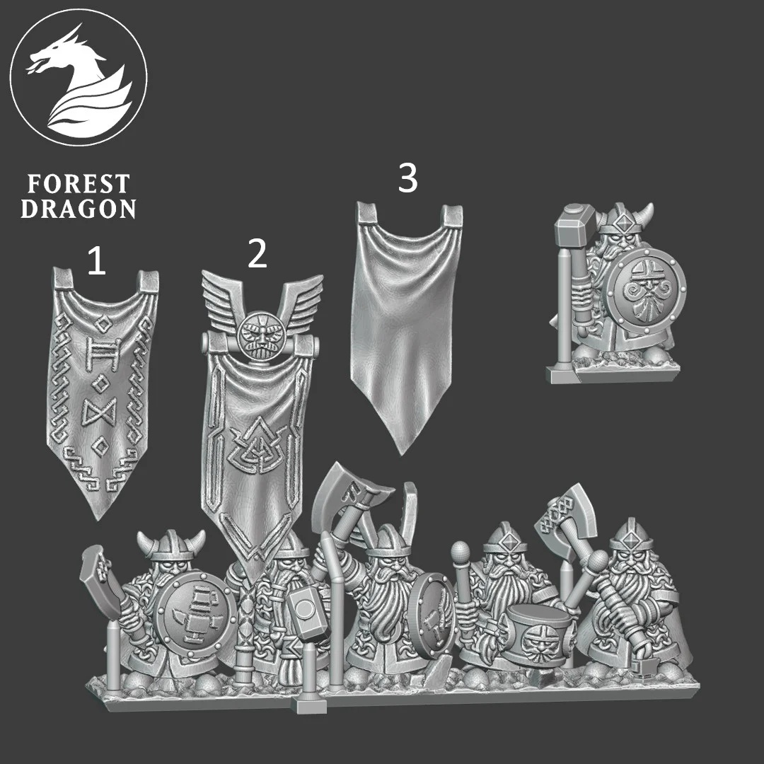 Warrior Unit - Dwarfs - 10mm - Forest Dragon