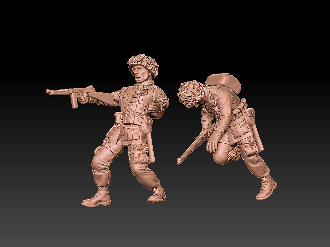 ww2 us paratroopers casualties - 1/72 Scale (20mm)