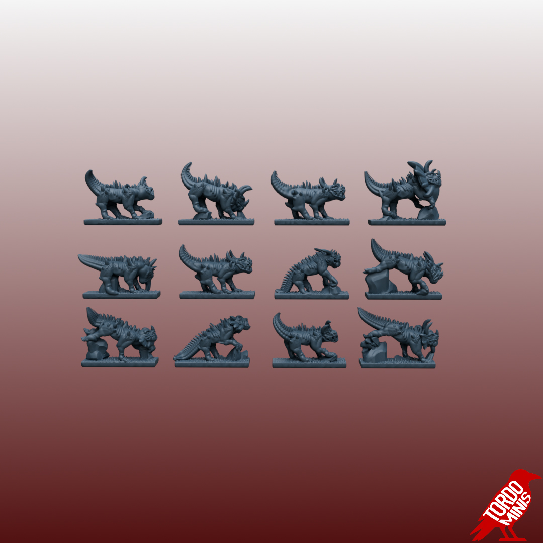 Demonic Big Hound Beasts - Renegade Barbarians - 10mm
